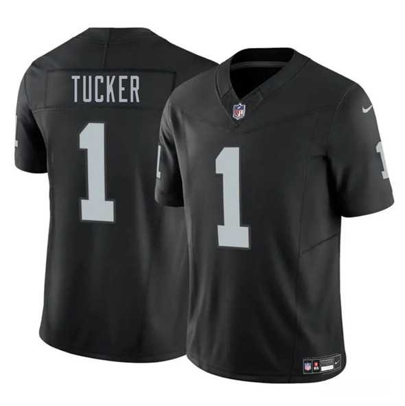 Men & Women & Youth Las Vegas Raiders #1 Tre Tucker Black 2025 F.U.S.E. Vapor Stitched Jersey->las vegas raiders->NFL Jersey
